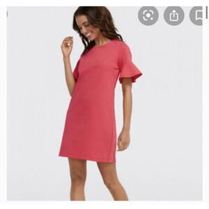 DRAPER JAMES Women’s Medium Hot Pink Bell Sleeve Shift Dress Business Career